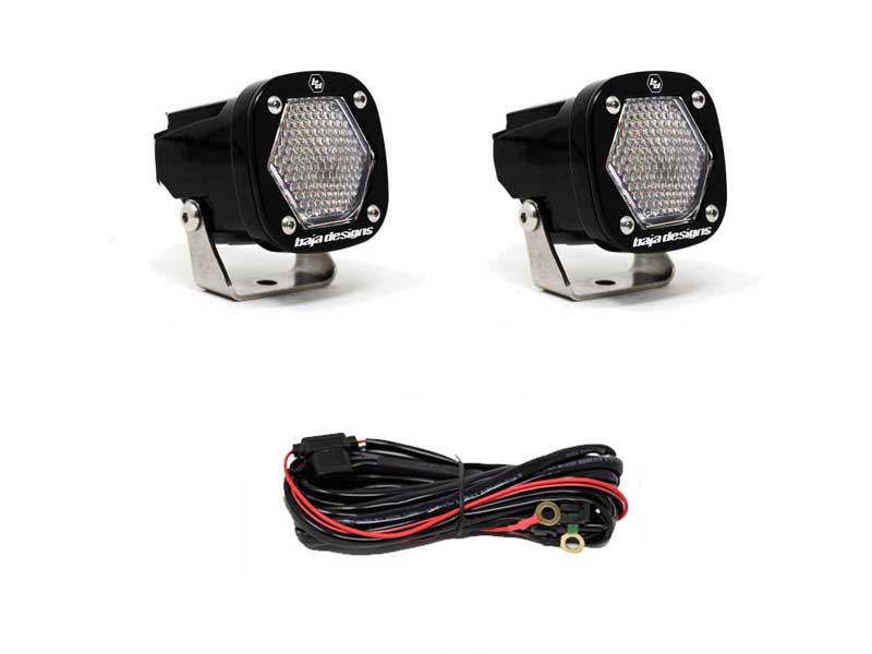 Baja Designs 387806 S1 Work/Scene LED Light with Mounting Bracket Pair