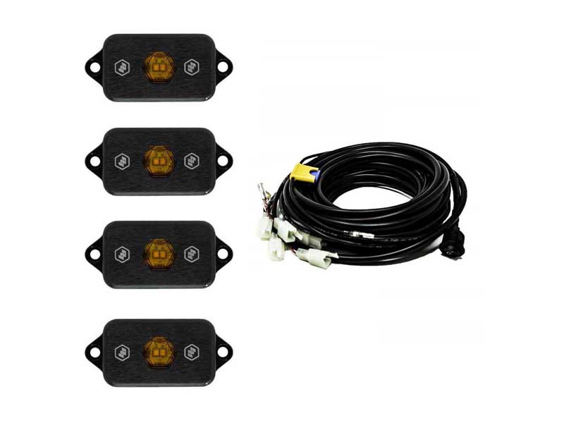 Baja Designs 447056 Rock Light Kit Universal Baja Amber