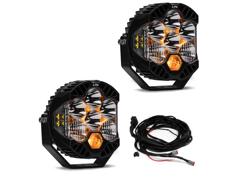 Baja Designs 447671UP Jeep JL/JT Rubicon Steel Bumper LED Light Kit LP6 w/Upfitter