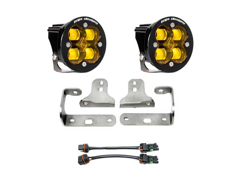 Baja Designs 447722 Fog Light Squadron-R SAE 2018+ Wrangler JL Sport/Sport-S Fog Pocket Kit Amber