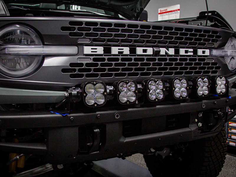 Baja Designs 447768UP 6 XL Linkable LIght Bar Kit Plastic Bumper Mount w/Upfitter 21-Up Ford Bronco