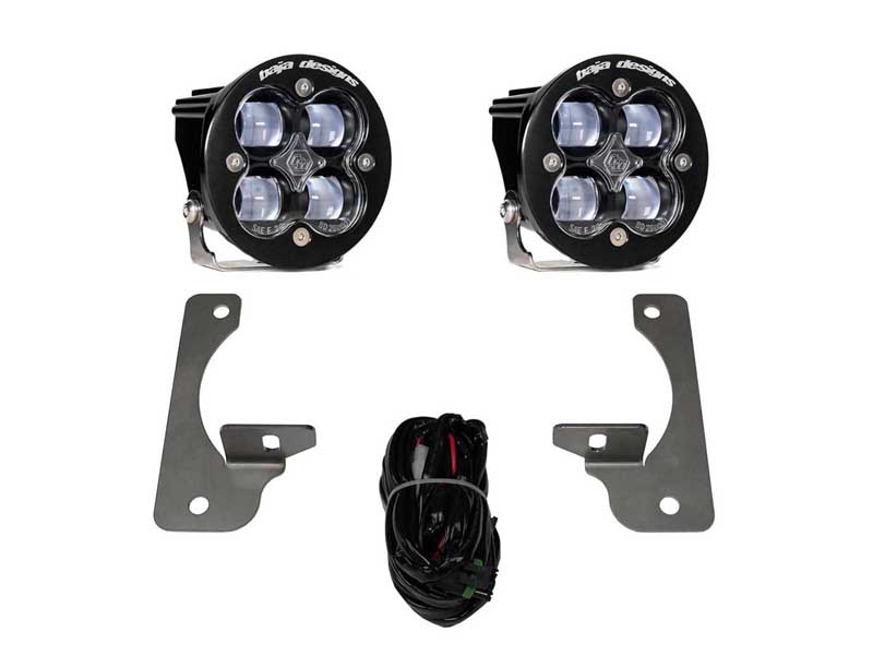 Baja Designs 448144 JK Squadron-R SAE Fog Pocket Light Kit Premium Bumper Clear-2007-09 Wrangler JK