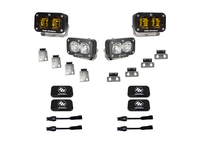 Baja Designs 448181 S2 SAE Baja Amber/S2 Sport Fog Pocket Kit Fits 21-On Ford Raptor