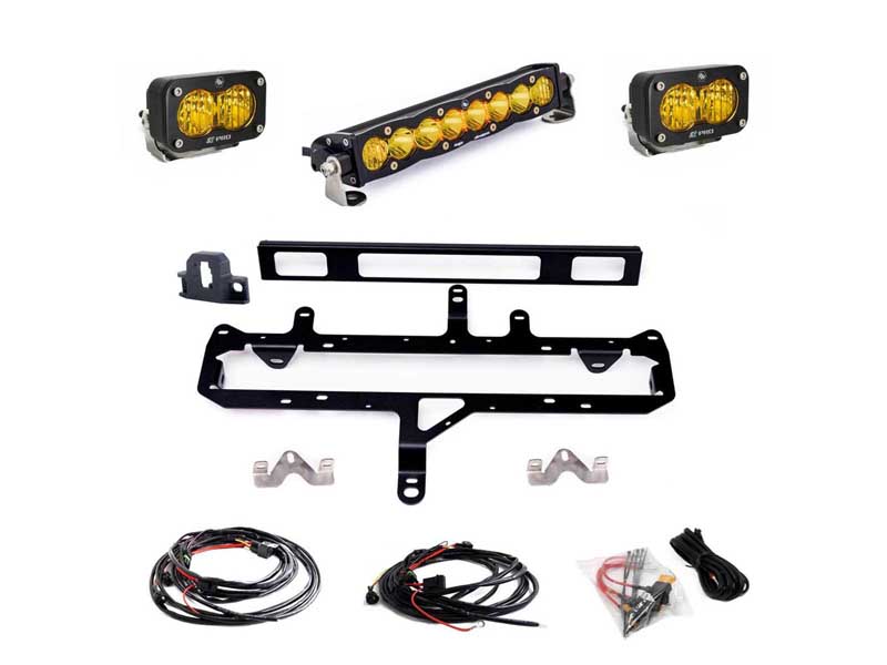 Baja Designs 448263 S8 10 Inch Light Bar S2 Pro Grille Conversion Light Kit 2024-On Tacoma Amber