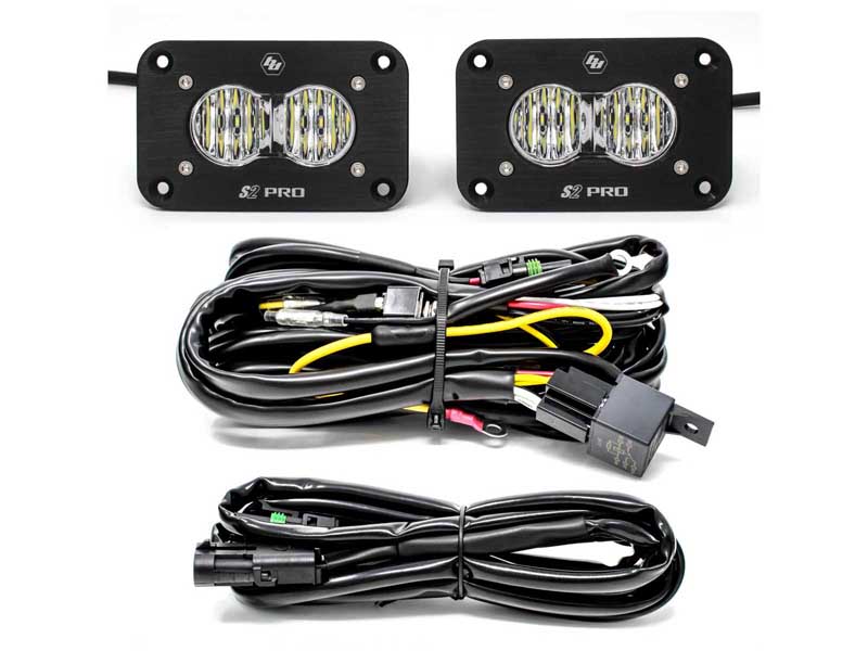Baja Designs 487807 Flush Mount LED Light Pod Kit Wide Cornering Pair S2 Pro