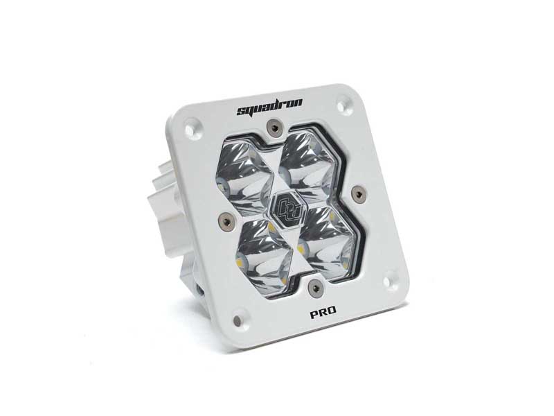 Baja Designs 49-1001-WT-2 Squadron 2.0 Pro White Flush Mount LED Auxiliary Light Pod Clear Spot