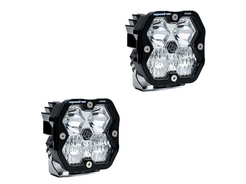Baja Designs 49-7803-2NH Squadron 2.0 Pro Black LED Auxiliary Light Pod Pair Clear Driving/Combo