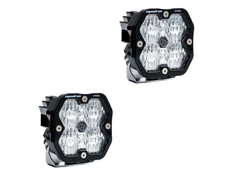 Baja Designs 49-7805-2NH Squadron 2.0 Pro Black LED Auxiliary Light Pod Pair Clear Wide Cornering