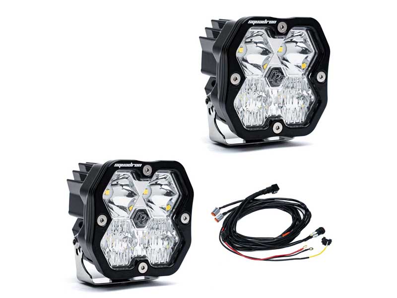 Baja Designs 55-7803-2 Squadron 2.0 Sport Black LED Auxiliary Light Pods Clear Driving/Combo