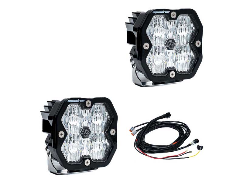 Baja Designs 55-7805-2 Squadron 2.0 Sport Black LED Auxiliary Light Pods Clear Wide Cornering