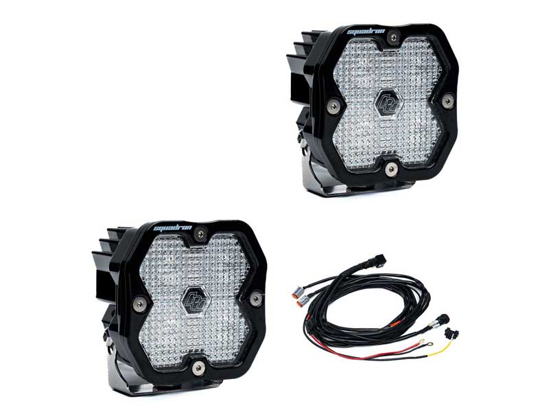Baja Designs 55-7806-2 Squadron 2.0 Sport Black LED Auxiliary Light Pods Universal Clear Work/Scene