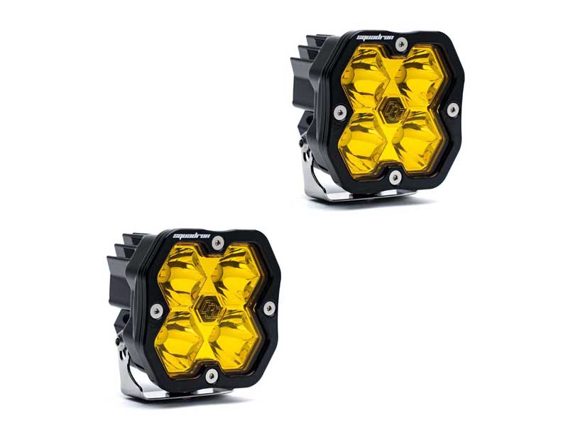 Baja Designs 55-7811-2NH Squadron 2.0 Sport Black LED Auxiliary Light Pod Pair Baja Amber Spot