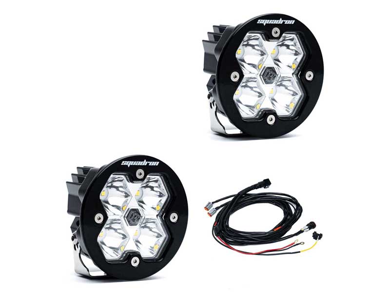 Baja Designs 58-7801-2 Squadron-R 2.0 Sport Black LED Auxiliary Light Pod Pair Universal Clear Spot