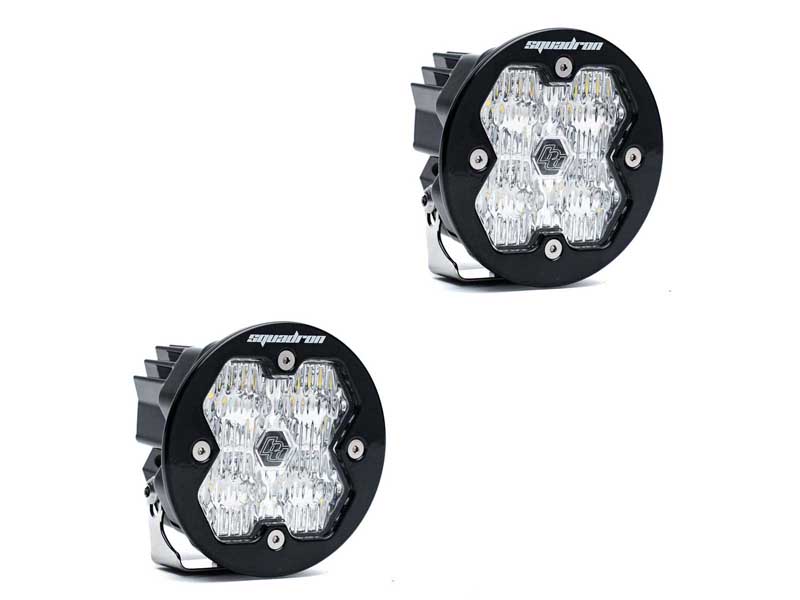 Baja Designs 58-7805-2NH Squadron-R 2.0 Sport Black LED Auxiliary Light Pods Clear Wide Cornering