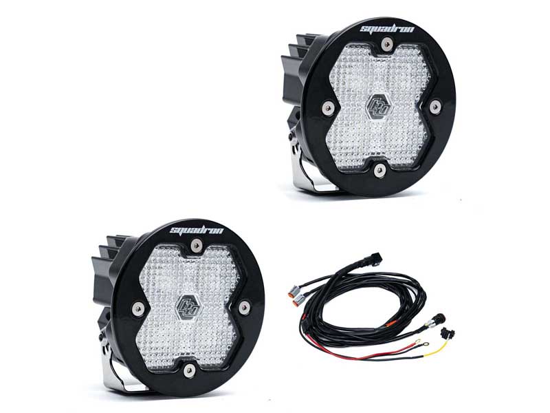 Baja Designs 58-7806-2 Squadron-R 2.0 Sport Black LED Auxiliary Light Pods Clear Work/Scene