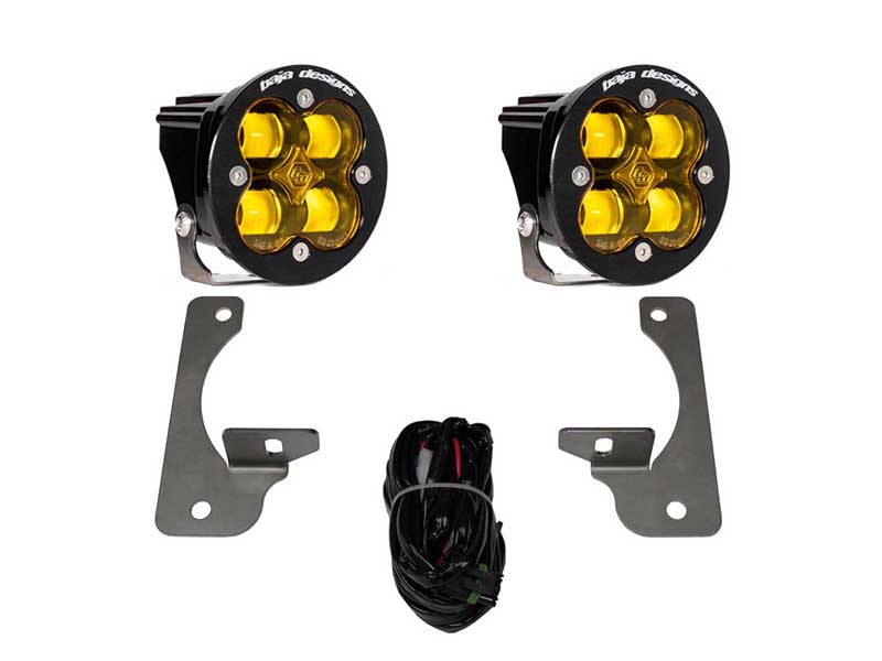 Baja Designs 587525 Squadron R SAE Fog Pocket Light 2007-18 Wrangler JK w/Premium Bumper Baja Amber