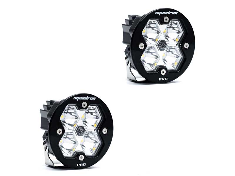 Baja Designs 59-7801-2NH Squadron-R 2.0 Pro Black LED Auxiliary Light Pod Pair Clear Spot