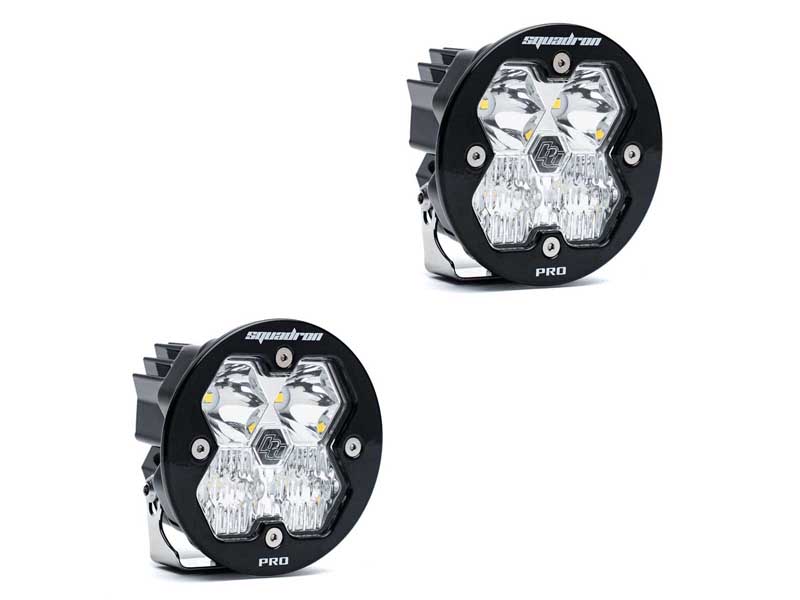 Baja Designs 59-7803-2NH Squadron-R 2.0 Pro Black LED Auxiliary Light Pod Pair Clear Driving/Combo