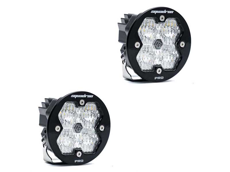 Baja Designs 59-7805-2NH Squadron-R 2.0 Pro Black LED Auxiliary Light Pod Pair Clear Wide Cornering