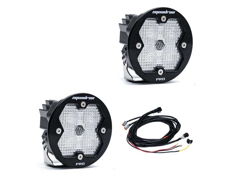 Baja Designs 59-7806-2 Squadron-R 2.0 Pro Black LED Auxiliary Light Pods Universal Clear Work/Scene
