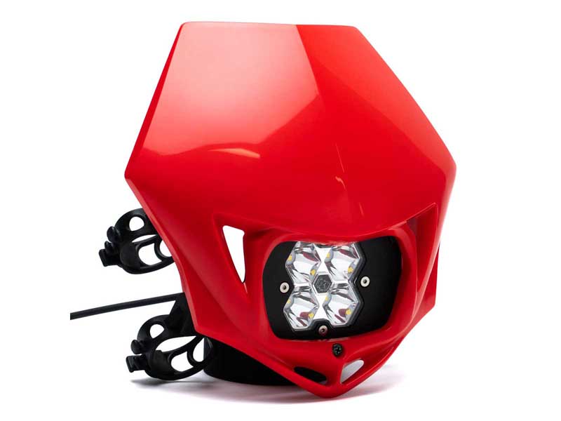 Baja Designs 84-7000-4RAC Squadron 2.0 Sport Motorcycle A/C LED Headlight Kit w/Shell Red Spot Clear