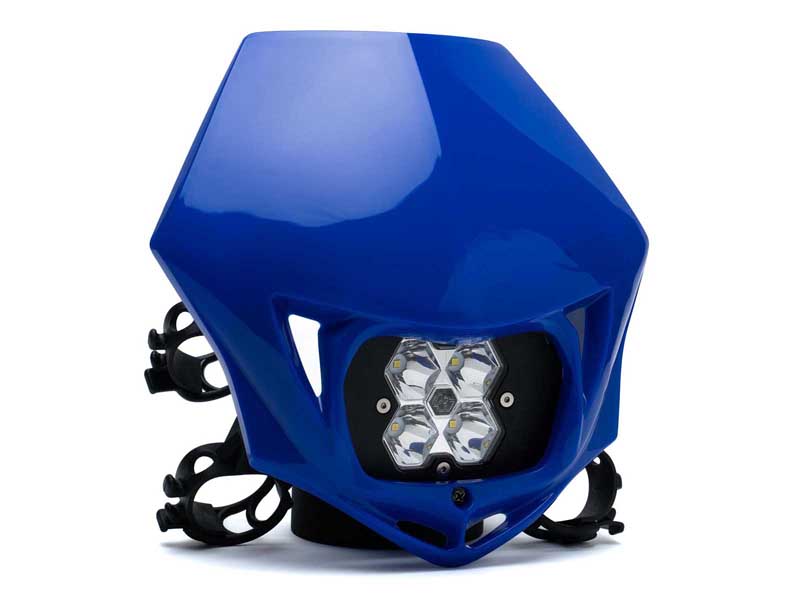 Baja Designs 84-7000-BUAC Squadron 2.0 Sport Motorcycle A/C LED Headlight w/Shell Blue Spot Clear