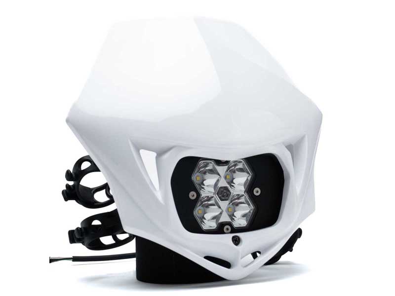 Baja Designs 84-7000-WT Squadron 2.0 Sport Motorcycle D/C LED Headlight Kit w/Shell White Spot Clear