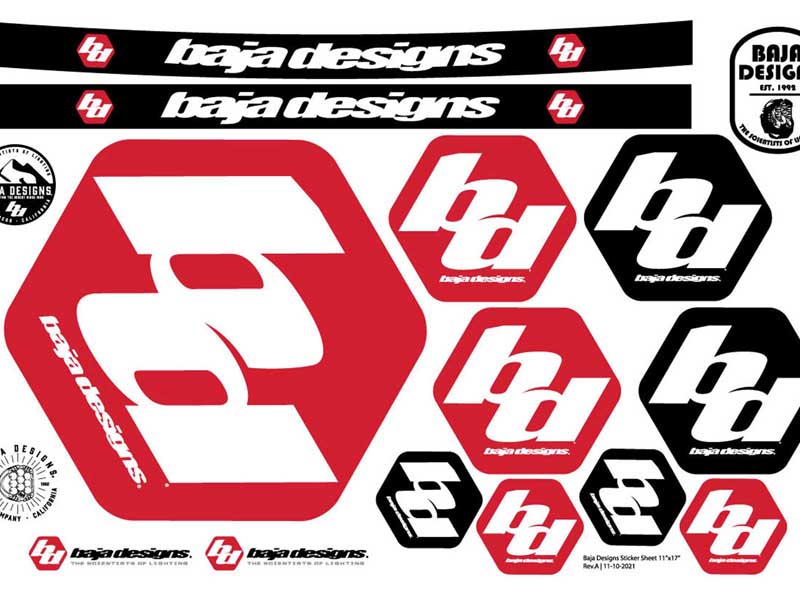 Baja Designs 900098 BD Sticker Sheet