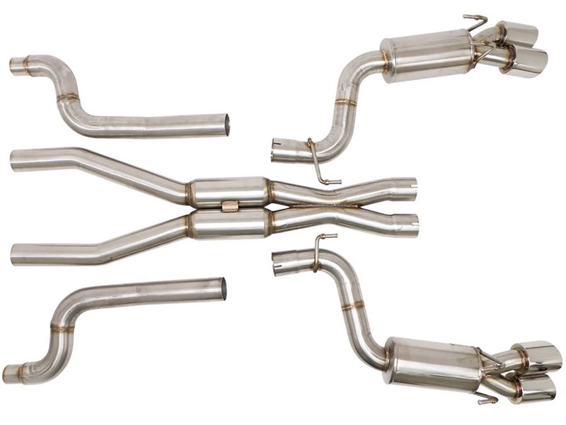 BBE FBOD-0720 Cat Back without NPP 3-1/2" Quad Round Double-Wall Tips for 2012-2015 Camaro Z-28