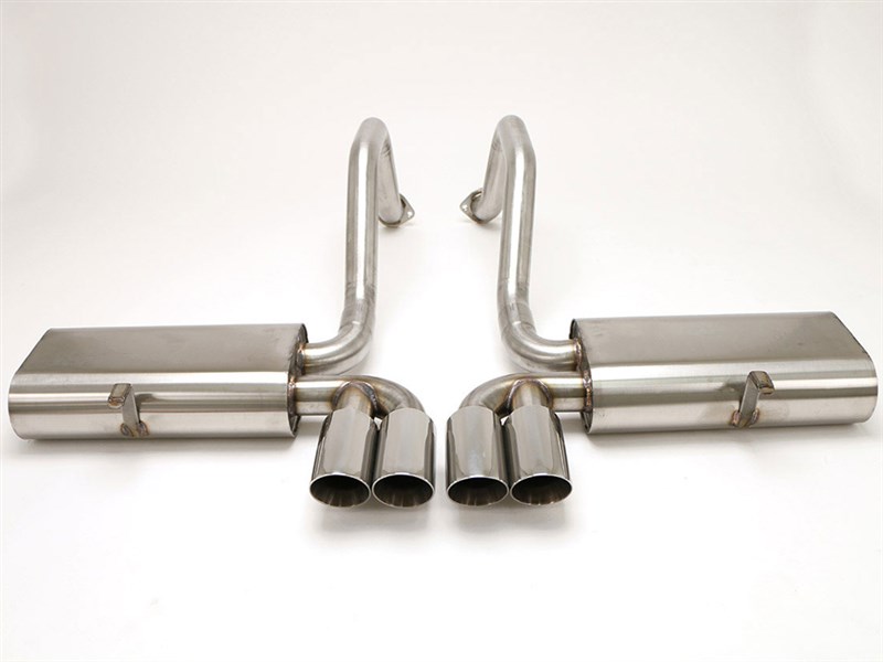 BBE FCOR-0210 Route 66 Axle Back 3-1/2" Quad Round Double-Wall Tips for 1997-2004 Corvette C5 & Z06
