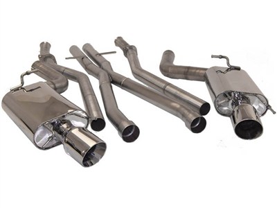 BBE FDOM-0305 Exhaust w/X-pipe & w/Twin 4" Double Wall Tips 2004-2007 Cadillac CTS-V