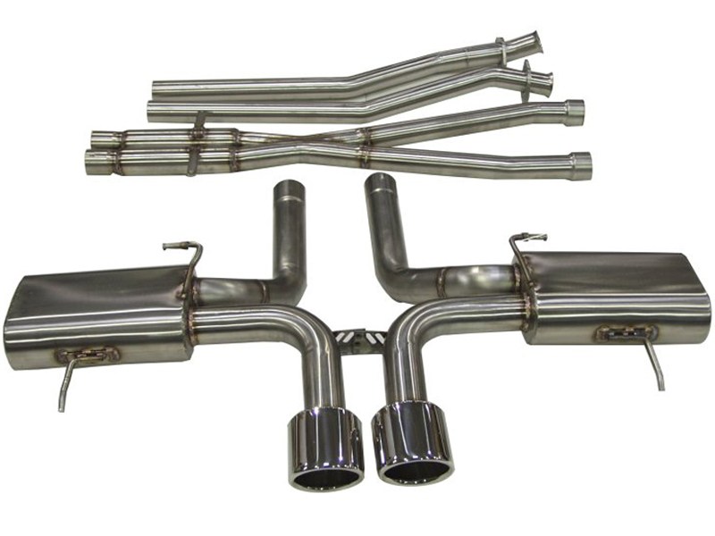 BBE FDOM-0325 Cat Back with X-Pipe 4-1/4" Twin Round Tips for 2011-2015 Cadillac CTS-V Coupe
