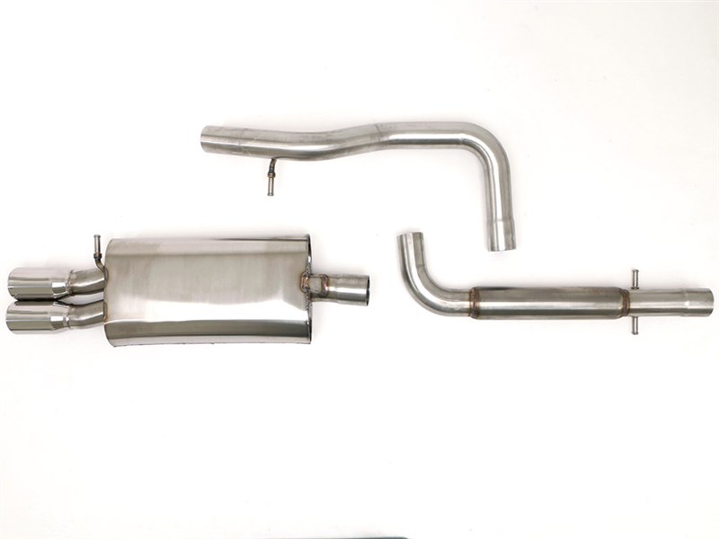 BBE FPIM-0242 3" Cat-Back Exhaust 3" Twin Round Rolled-Edge Tips for 2003-2005 VW MK4 Golf/GTI