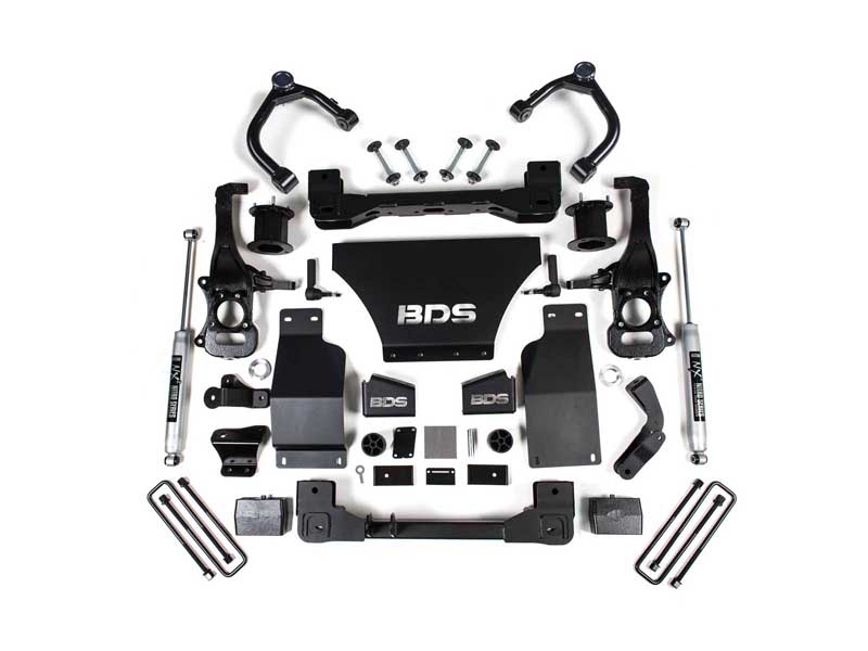 BDS Suspension BDS1800H 4" Lift Kit 2019-2024 Silverado/Sierra 1500 4WD Gas Strut Spacer NX2 Nitro