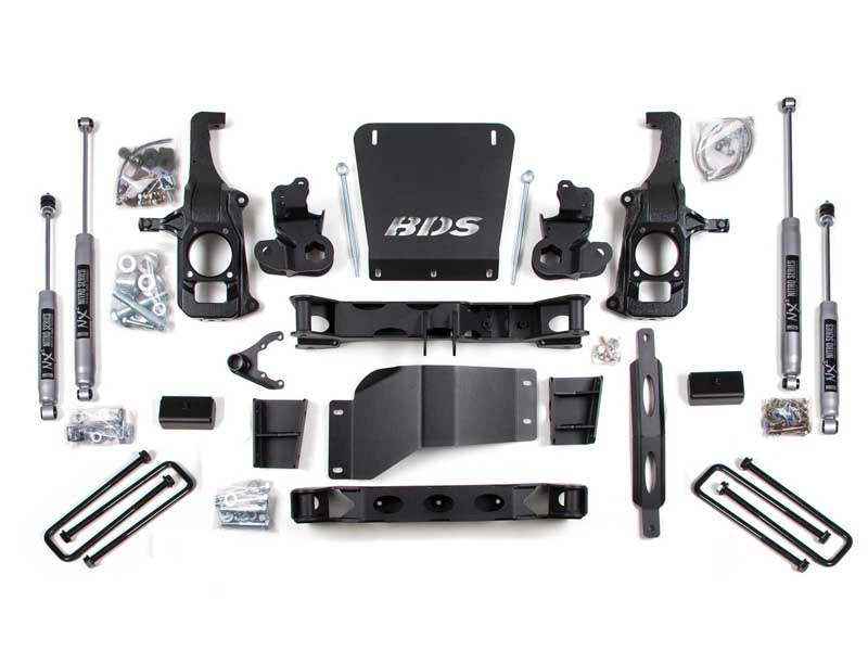 BDS Suspension BDS1827H 6.5" Lift Kit 2011-2019 Silverado/Sierra 2500/3500 2/4WD 4" Block NX2 Nitro