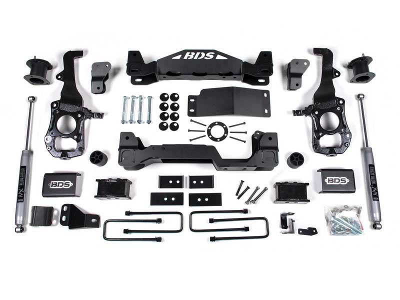 BDS Suspension BDS1902FS 4" Lift Kit 2021-2024 F150 4WD 2" Block Fox 2.0 Performance Shocks