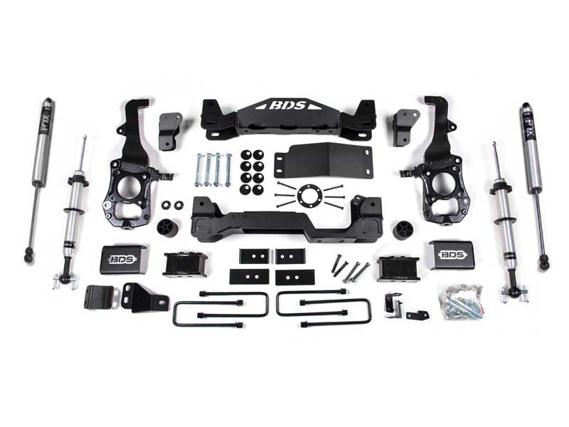 BDS Suspension BDS1902FSR 4" Lift Kit FOX 2.0 Strut 2021-2024 F150 4WD 1" Block