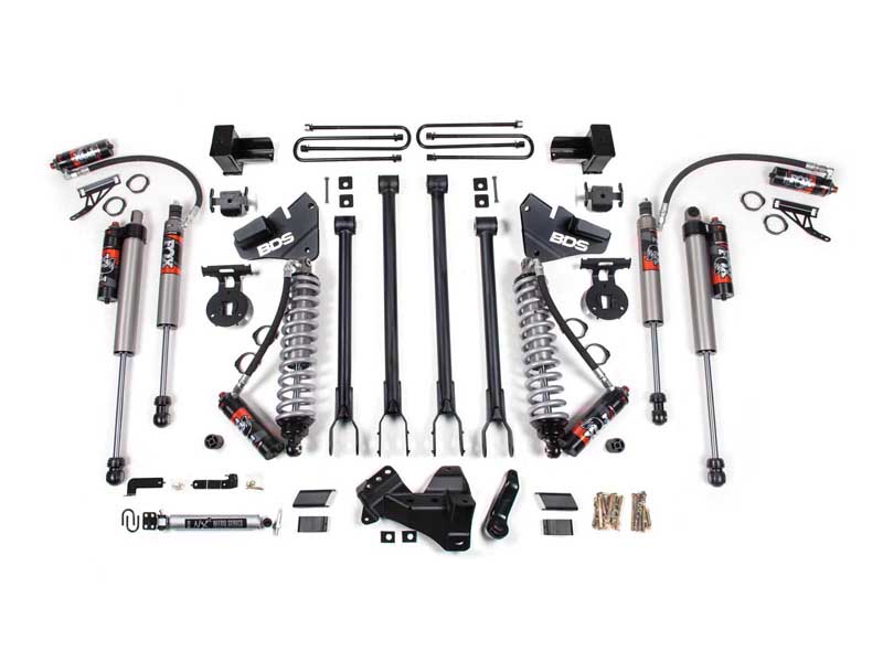 BDS Suspension BDS1964FPE 4" Lift Kit w/4-Link FOX 2.5 Coil-Over 2017-2019 F250/F350 4WD Diesel