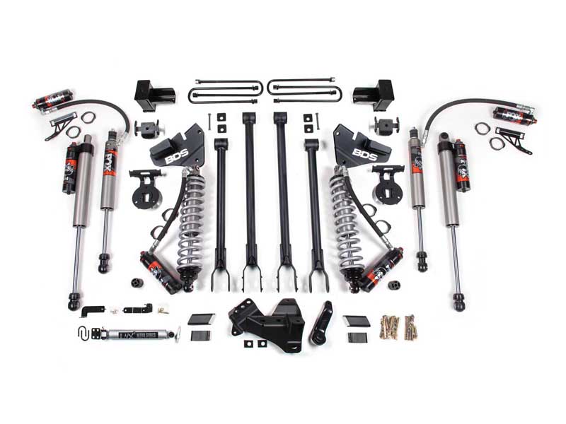 BDS Suspension BDS1965FPE 4" Lift Kit w/4-Link FOX 2.5 Coil-Over 2017-2019 F250/F350 4WD Diesel