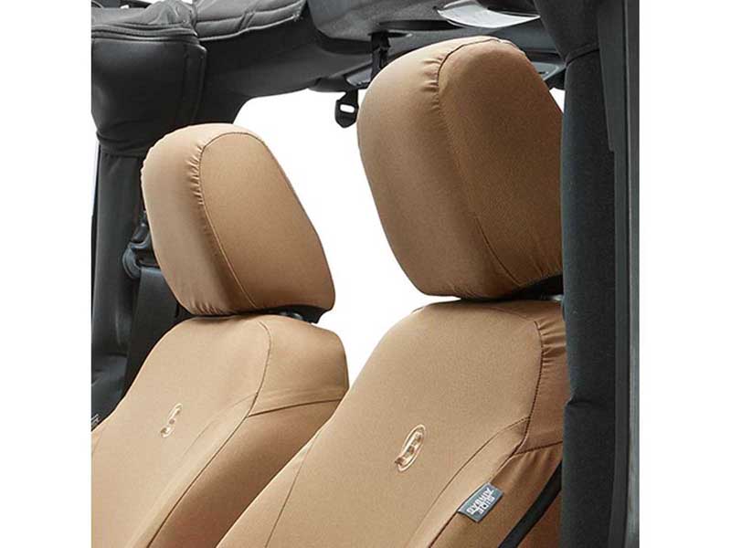Bestop 29280-04 Wrangler Seat Covers For 2007-2012 Wrangler JK 4-Dr Front Premium Vinyl Fabric Tan