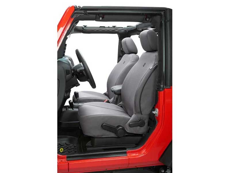 Bestop 29280-09 Seat Covers For 2007-2012 Wrangler JK 4-Dr Front Premium Vinyl Fabric Charcoal