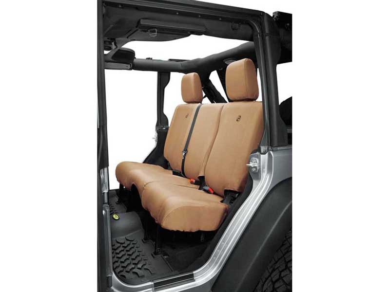 Bestop 29284-04 Seat Covers For 2007, 2013-2018 Wrangler JK 4-Dr Rear Premium Vinyl Fabric Tan