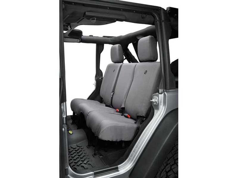 Bestop 29284-09 Seat Covers For 2007, 2013-2018 Wrangler JK 4-Dr Rear Premium Vinyl Fabric Charcoal