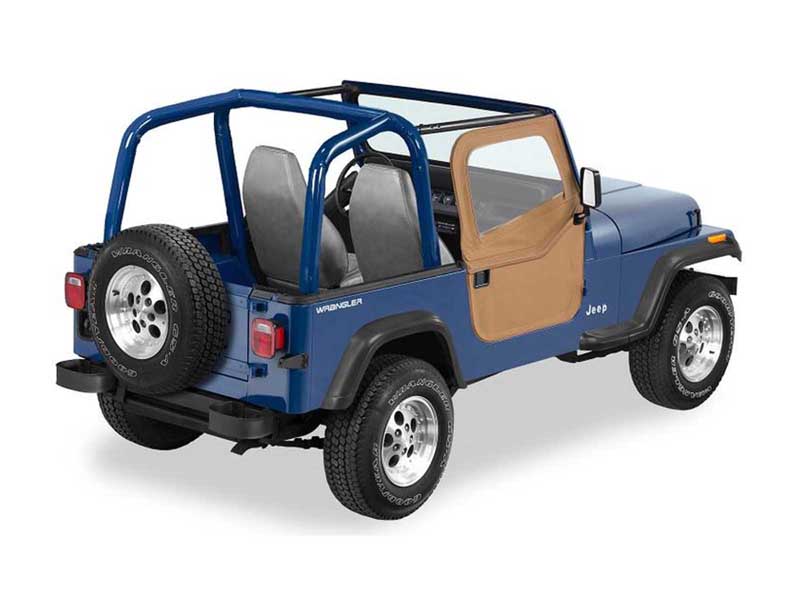 Bestop 51783-37 Jeep-Doors Full 2-Piece Fabric-Doors For 1980-1986 CJ7 Clear Vinyl Spice Fabric Pair
