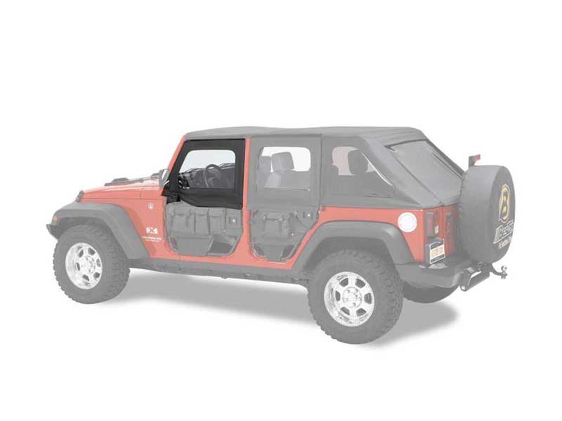 Bestop 51805-17 HighRock 4x4 Element Upper Fabric Half-Doors For 2007-2018 Wrangler JK Front Pair