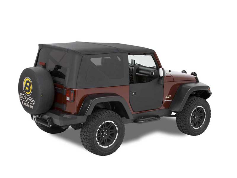 Bestop 53040-35 Lower Fabric Half Doors For Jeep 2007-2018 Wrangler JK Black Diamond