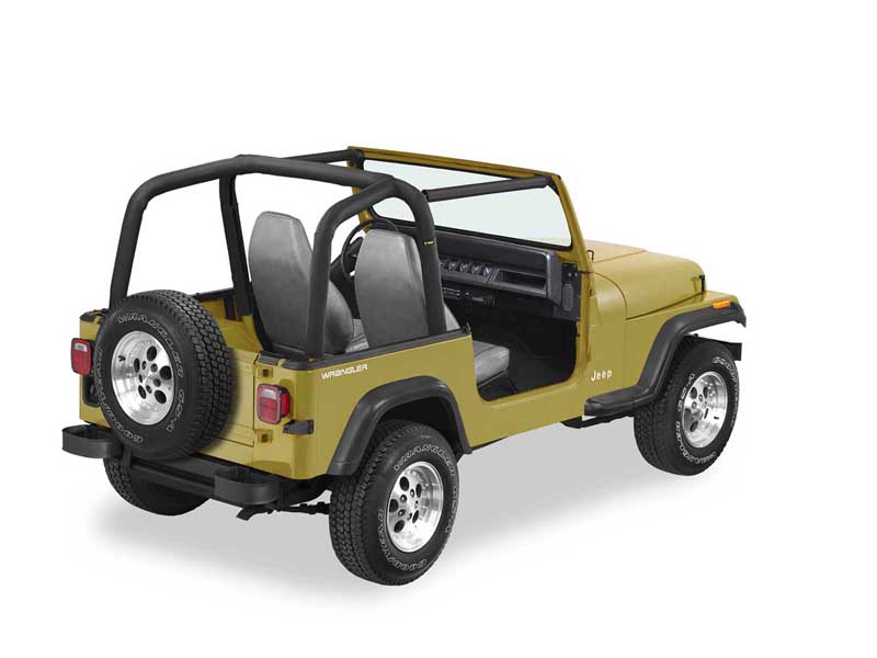 Bestop 80009-15 Jeep Sport Bar Covers For Jeep 1992-1995 Wrangler YJ Black Denim