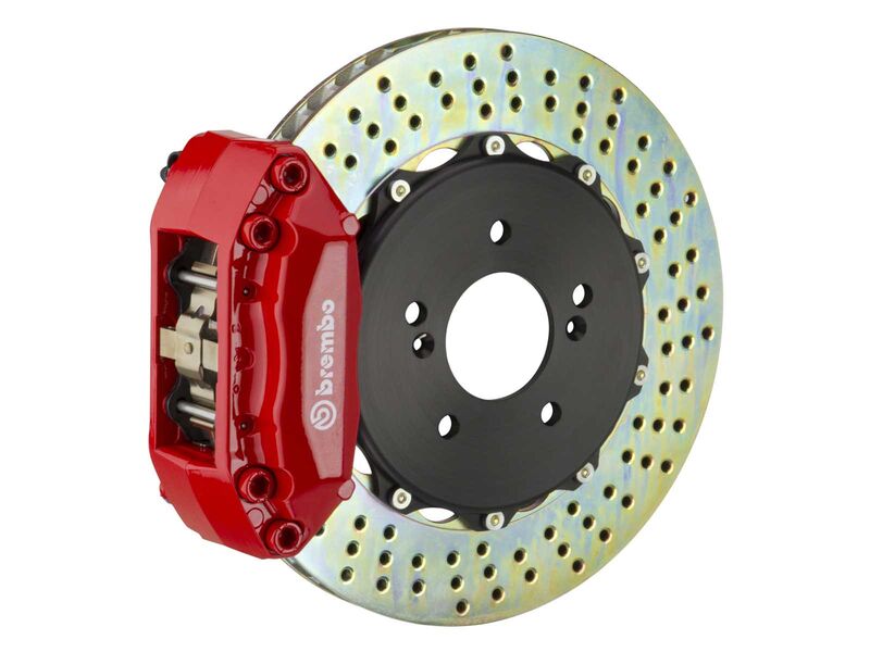 Brembo 111.6005A2 GT Red 4-Piston Front Big Brake Kit 328mm Drilled for 1990-2001 Acura Integra