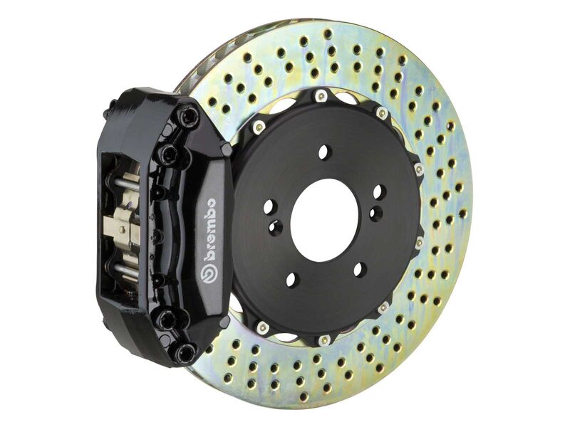 Brembo 1A1.6022A1 GT Black 4-Piston Front Big Brake Kit 328mm Drilled for 2004-2011 Civic