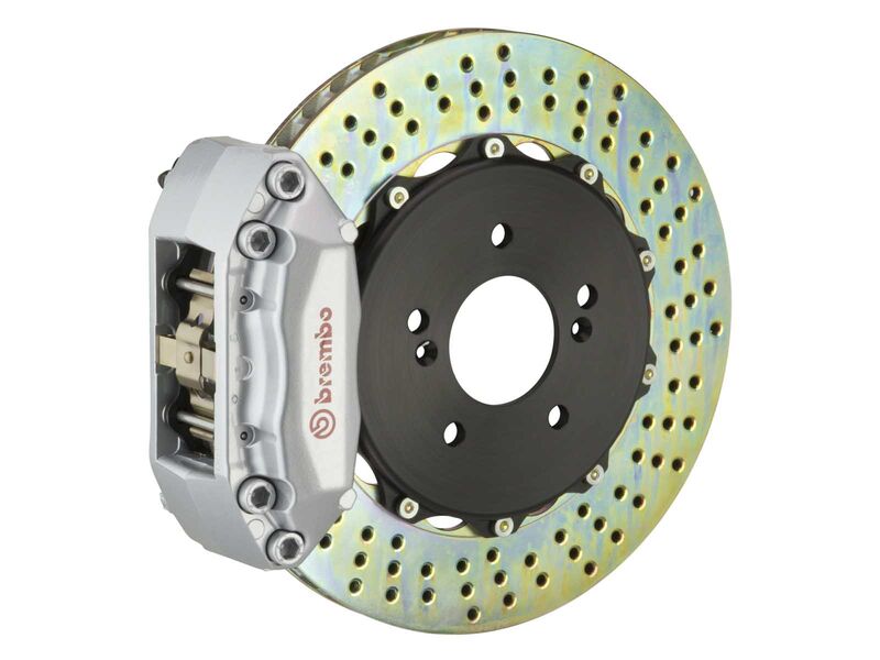 Brembo 1A1.6029A3 GT Silver 4-Piston Front Big Brake Kit 328mm Drilled for 2007-2014 Mini Cooper